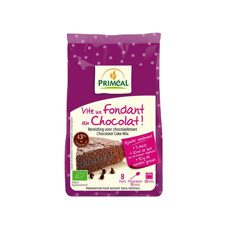 Préparation Gâteau Fondant au chocolat de Priméal