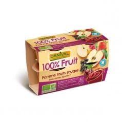 Purée 100% Fruit Pomme Fruits Rouges