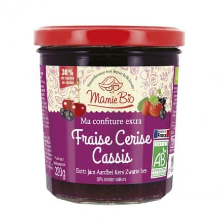 Confiture Fraise Cerise Cassis Allégées en Sucres