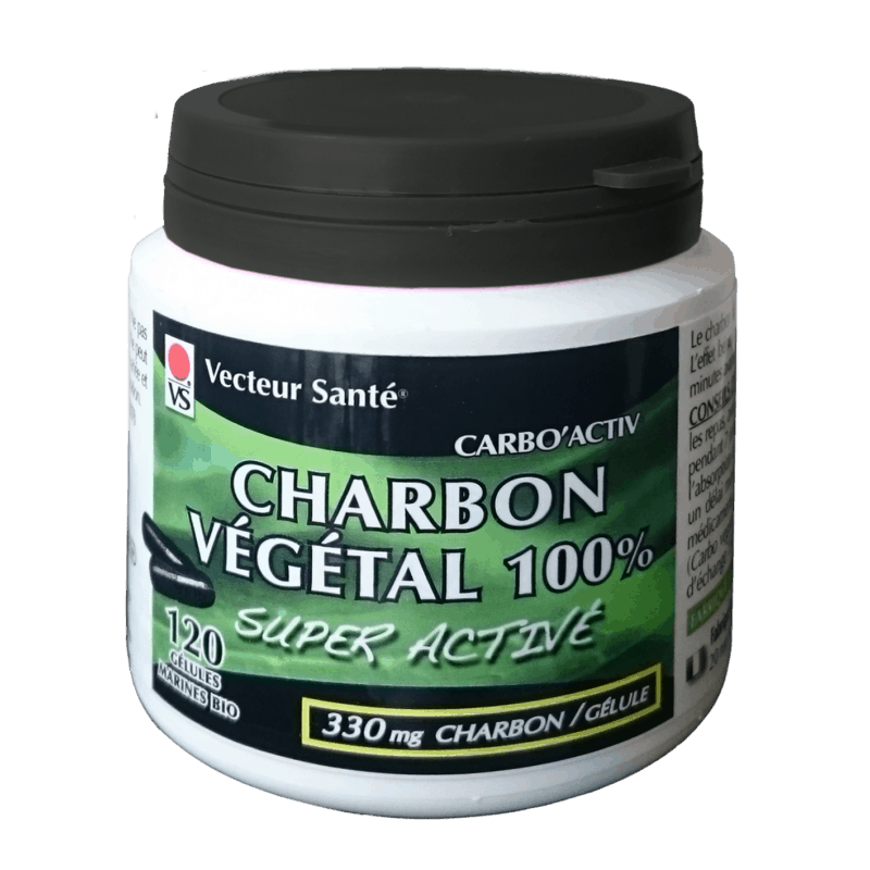 Charbon Végétal Super Activé 100% Pur. x120 Vecteur Santé