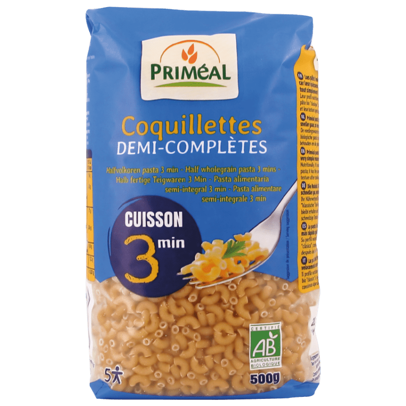 Coquillettes cuisson rapide 3 minutes 500 g Primeal