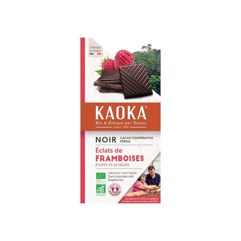 Chocolat Noir 55% Cacao Aux framboises