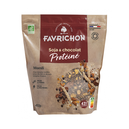 MUESLI PROTEINE SOJA ET CHOCOLAT 450GR 