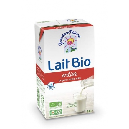 Lait De Vache Entier Brique 1L 