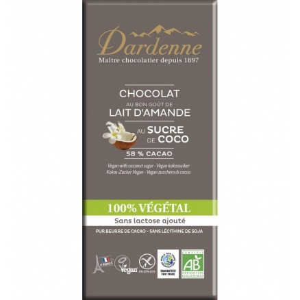 Tablette Chocolat Au Lait Au Sucre De Coco 100G Vegan 