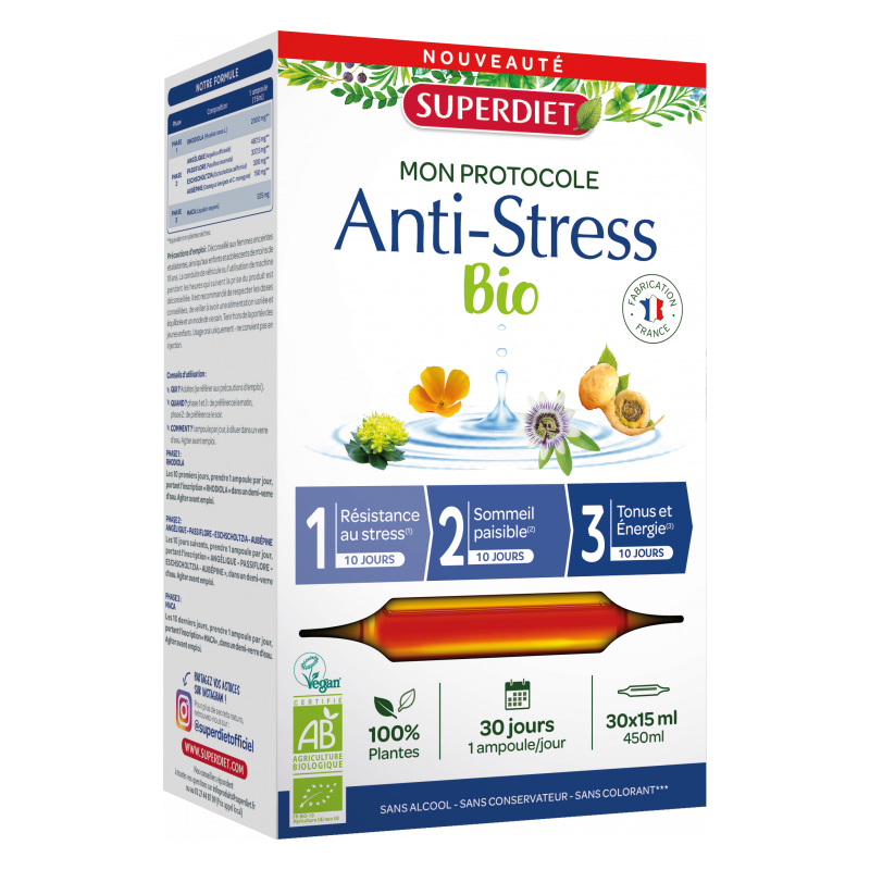 PROTOCOLE ANTI STRESS 30 AMPOULES SUPER DIET