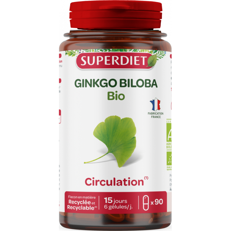 GINKGO BILOBA BIO 90GELS SUPER DIET